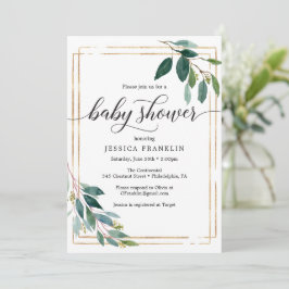 Greenery Baby Shower Inbjudan Card