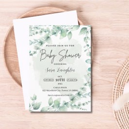 Greenery Baby Shower Inbjudningar