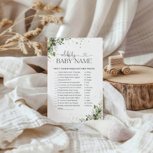 Greenery Baby Shower Kändis Namnleken