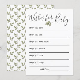 Greenery Baby Shower Önskemål för Baby Inbjudningar
