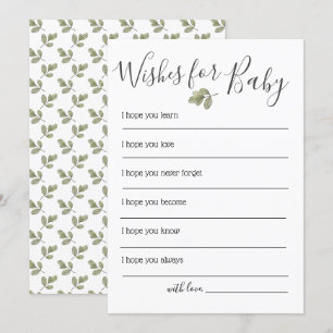 Greenery Baby Shower Önskemål för Baby Inbjudningar