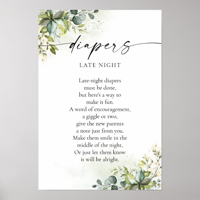 Greenery Baby Shower Poster (Framsidan)
