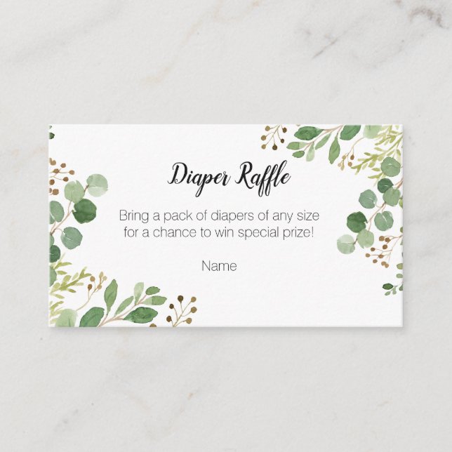 Greenery Baby Shower - Skalkort - Skalkort Tilläggskort (Framsida)