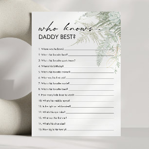 Greenery Baby Shower som känner pappa Best Card Inbjudningar
