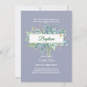 Greenery Baptism Bautizo Bautismo Christening Invi Inbjudningar