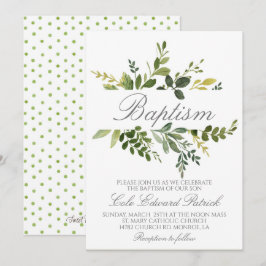 Greenery Baptism-inbjudan Inbjudningar