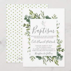 Greenery Baptism-inbjudan Inbjudningar