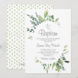 Greenery Baptism Inbjudningar