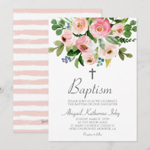 Greenery Baptism Inbjudningar