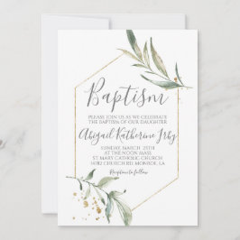 Greenery Baptism Inbjudningar