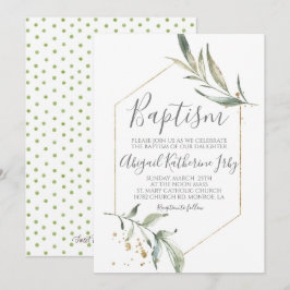 Greenery Baptism Inbjudningar