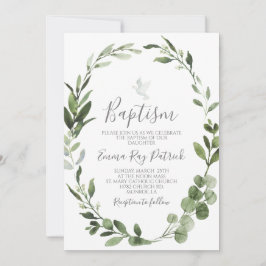 Greenery Baptism Inbjudningar