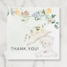 Greenery Bear Gender Neutral Gult Baby Shower Gåvor Etiketter