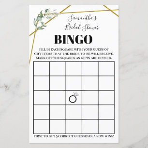Greenery Bingo Möhippa tvåspråkigt spel