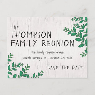 Greenery Birch Family Reunion Spara datumet Vykort