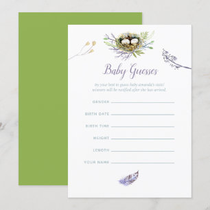 Greenery Birds Nest Twillingars Baby Shower Baby G Inbjudningar
