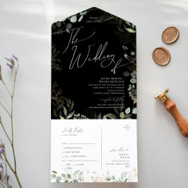 Greenery Black and Guld Bröllop of Seal and Send
