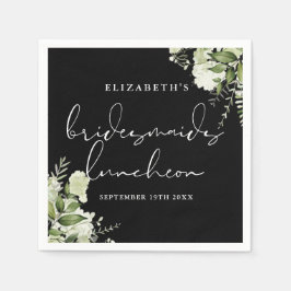 Greenery Black and White Bridesmaids Luncheon Pappersservett