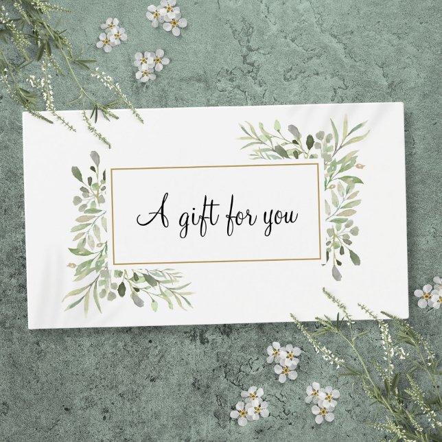 Greenery Blommigt Business Customer Gift Card Visitkort (Greenery Floral Business Customer Gift Card)
