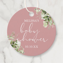 Greenery Blommigt Dusty Ro Girl Baby Shower Gåvor Etiketter