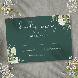 Greenery Blommigt Elegant Emerald Bröllop OSA Kort