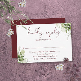 Greenery Blommigt Elegant Rosewood Rosa Bröllop OSA Kort