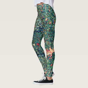 GREENERY,Blommigt FÖR SKOGSDJUR, skördar Grönt Leggings