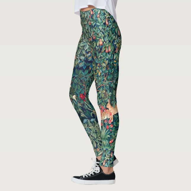 GREENERY,Blommigt FÖR SKOGSDJUR, skördar Grönt Leggings (Vänster)