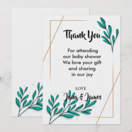 Greenery Blommigt Gold Foil Löv tack Inbjudningar