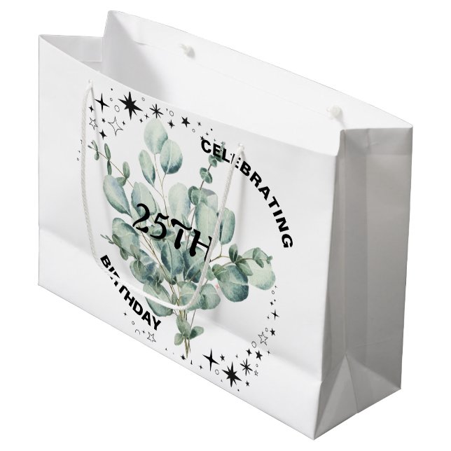 Greenery Blommigt Himlar Star Birthday Firation (Framsidan Vinklad)