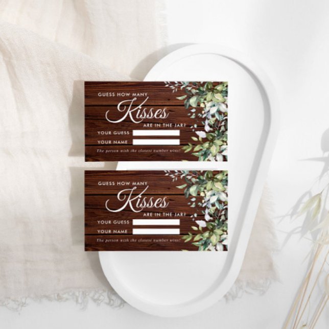 Greenery Blommigt Hur många chisses Shower-spelkor Placeringskort (Skapare uppladdad)