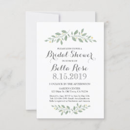 Greenery Blommigt Minimalist Möhippa Inbjudan