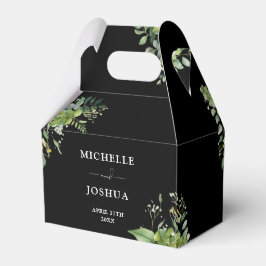 Greenery Blommigt Modern Black and White Bröllop Presentaskar