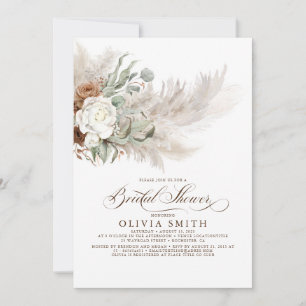 Greenery Blommigt Pampas Grass Boho Möhippa Inbjudningar