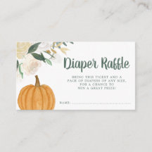 Greenery Blommigt Pumpkin Fall Diaper Raffle