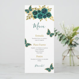 Greenery Blommigt Quinceañera Meny