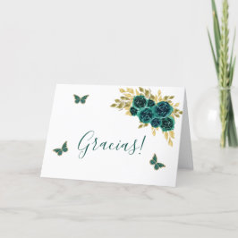 Greenery Blommigt Quinceañera - tackkort