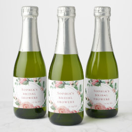 Greenery Blommigt Ro Mini Sparkling Vin Flaska La