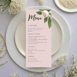 Greenery Blommigt Simple Elegant bröllop Menu