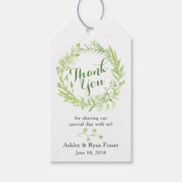 Greenery Blommigt Wandan Bröllop Tack Presentetikett