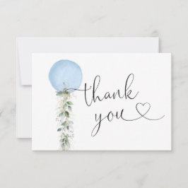 Greenery Blue Balloon - tackkort Tack Kort