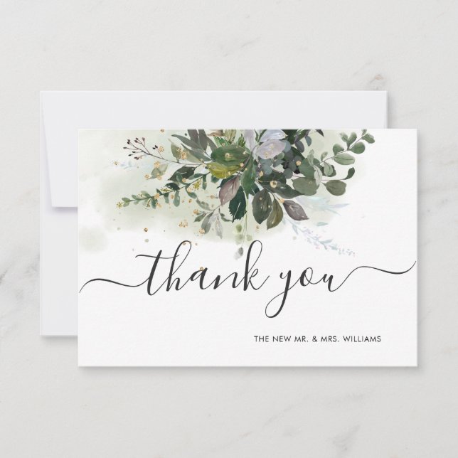 Greenery Blue Gum Eucalyptus Tack Inbjudningar (Framsida)