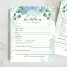 Greenery Blue hydrangea Prediction for Baby Shower