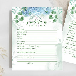 Greenery Blue hydrangea Prediction for Baby Shower
