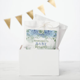 Greenery Blue hydrangea sin Boy Baby Shower