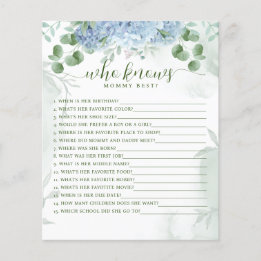 Greenery Blue hydrangea som känner Mamma Baby