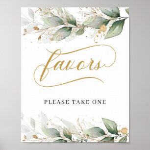 Greenery boho eucalyptus guld lövs favorisations-t poster