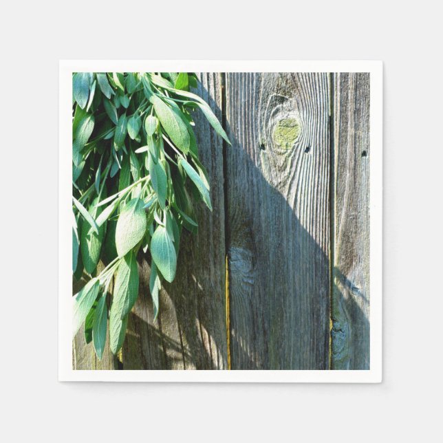 Greenery boho rustic Barn-wood Pappersservett (Framsidan)