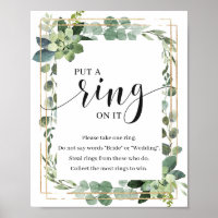Greenery boho Succulent Sätt ring på spelskylten