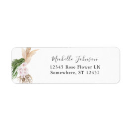 Greenery Boho Tropical Blommigt 2 Returadress Etikett